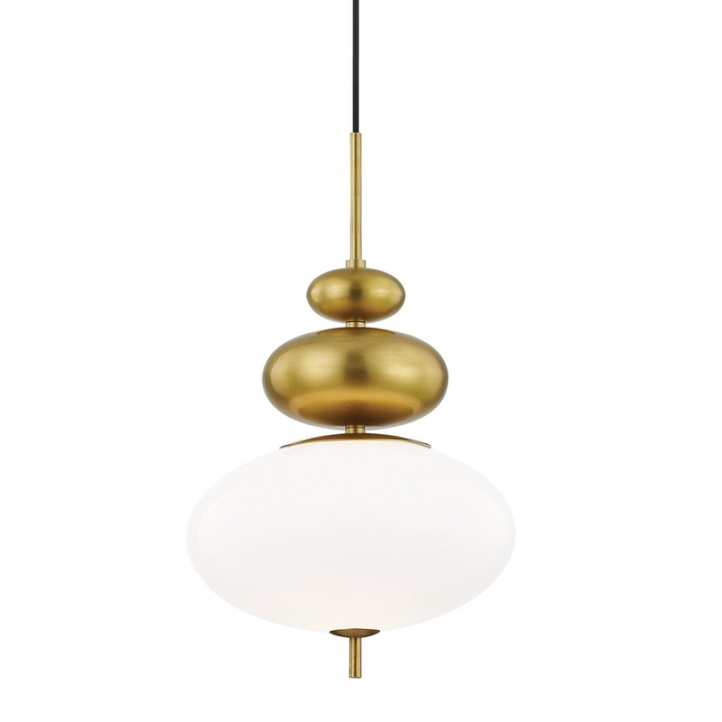 Mitzi H347701-AGB Elsie One Light Pendant, Aged Brass