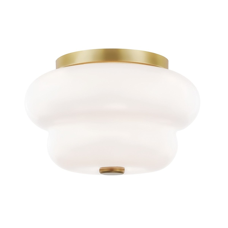 Mitzi H350502-AGB Hazel Two Light Flush Mount, Aged Brass