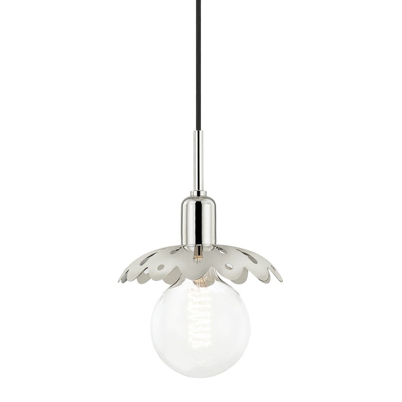 Mitzi H353701-PN Alyssa One Light Pendant, Polished Nickel