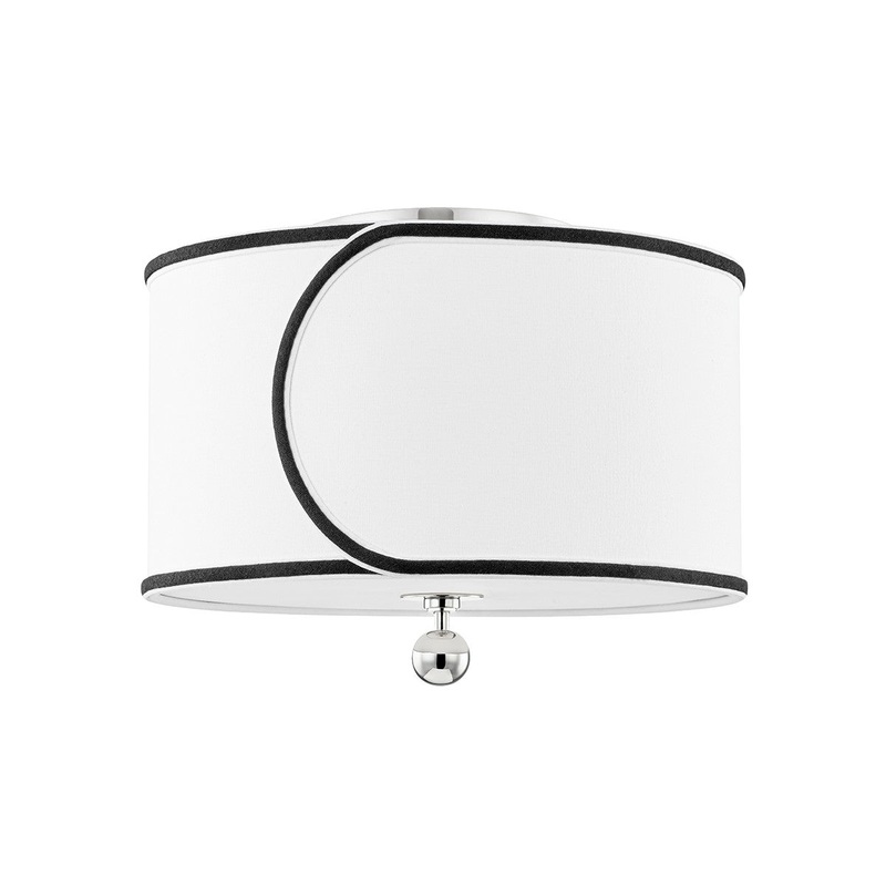 Mitzi H381602-PN Zara Two Light Semi Flush Mount, Polished Nickel