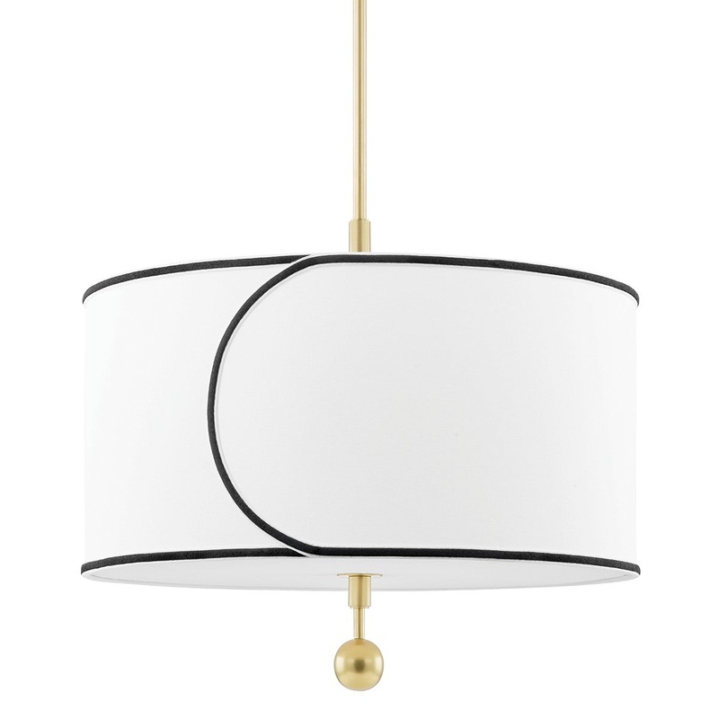 Mitzi H381701L-AGB Zara Three Light Pendant, Aged Brass