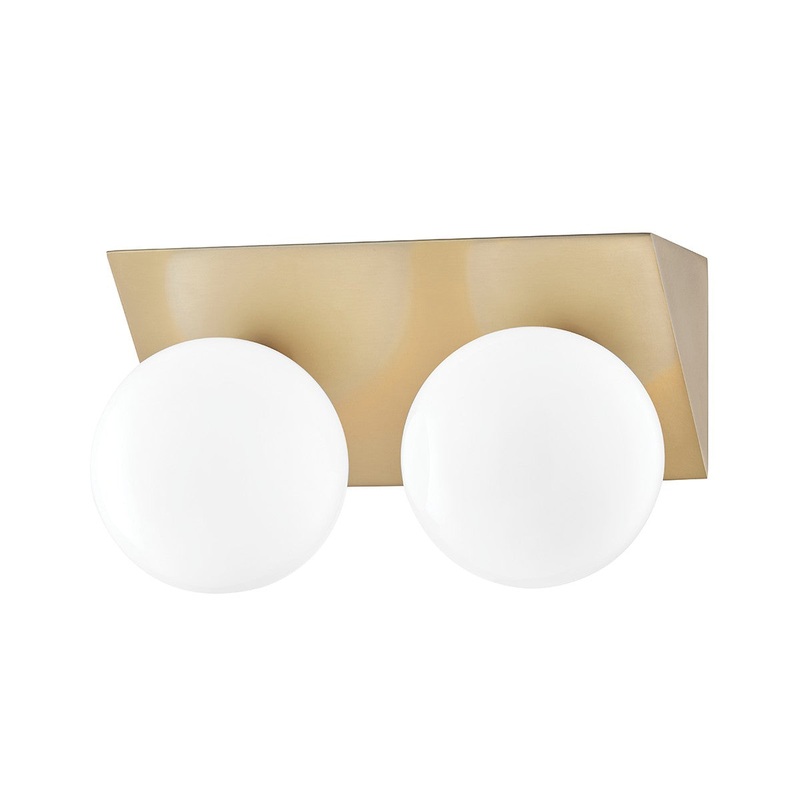 Mitzi H385302-AGB Aspyn Two Light Bath Bracket, Aged Brass