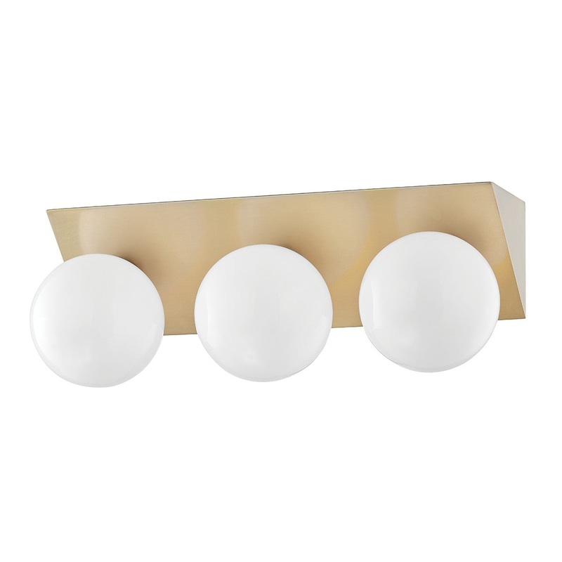 Mitzi H385303-AGB Aspyn Three Light Bath Bracket, Aged Brass