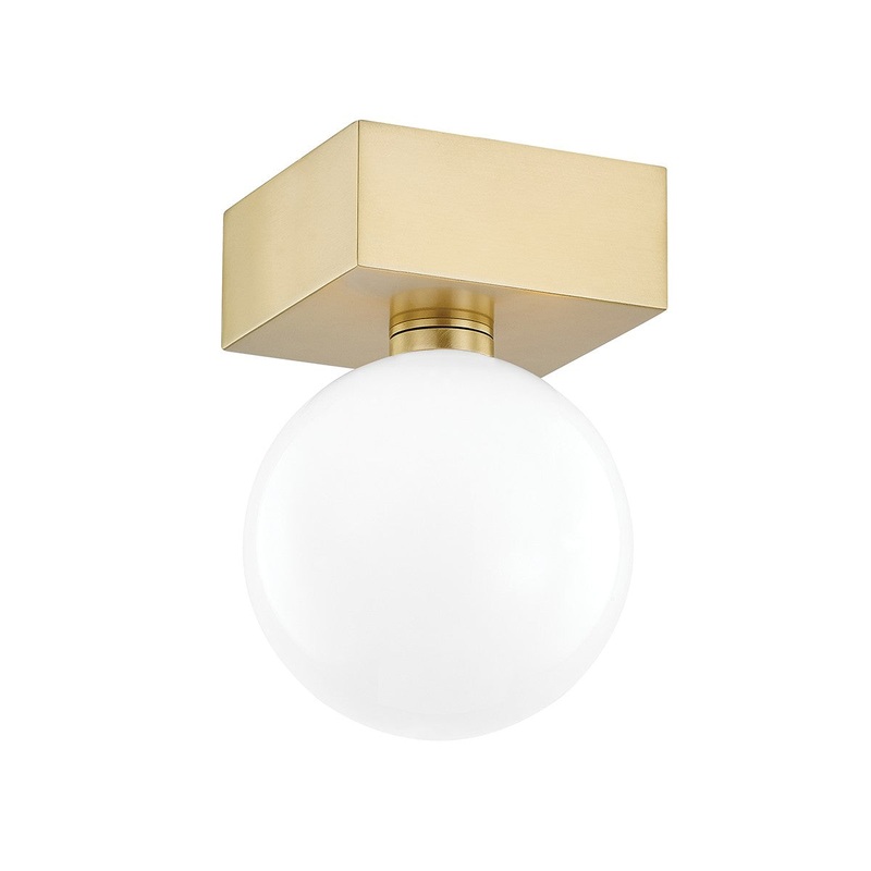 Mitzi H385501-AGB Aspyn One Light Flush Mount, Aged Brass