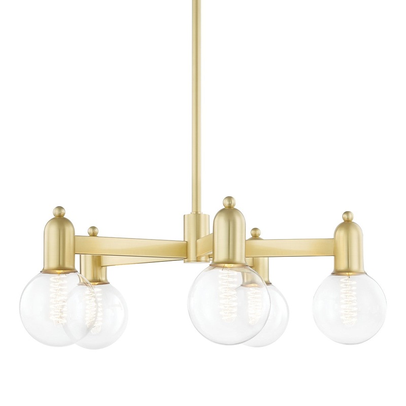 Mitzi H419805-AGB Bryce Five Light Chandelier, Aged Brass