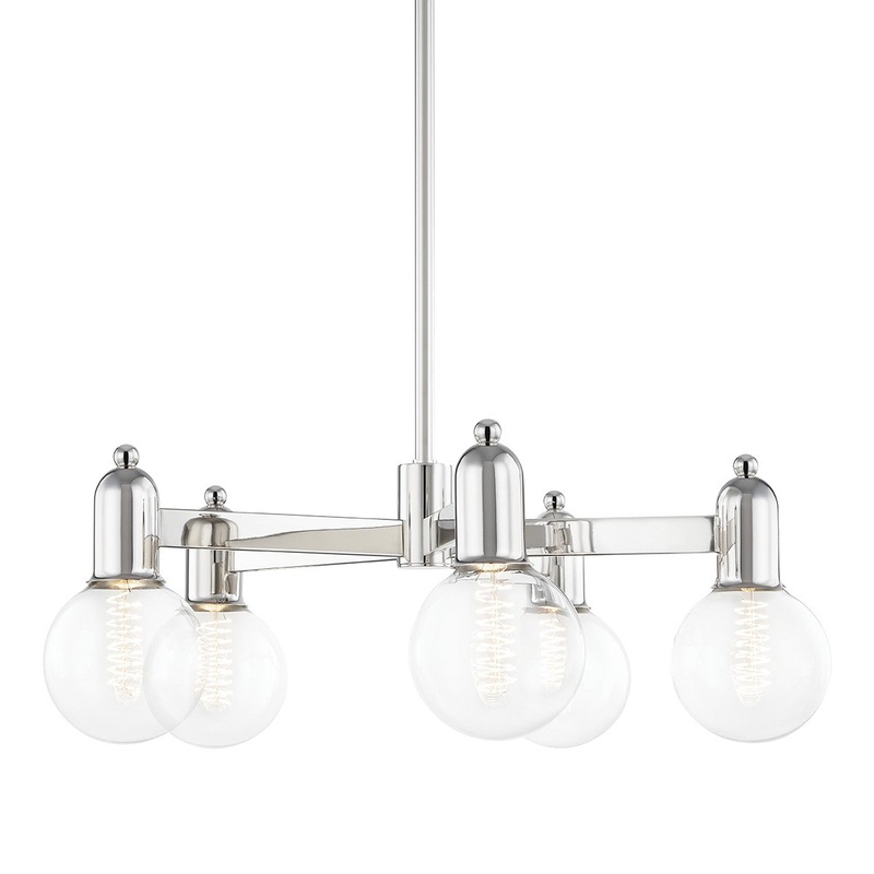 Mitzi H419805-PN Bryce Five Light Chandelier, Polished Nickel