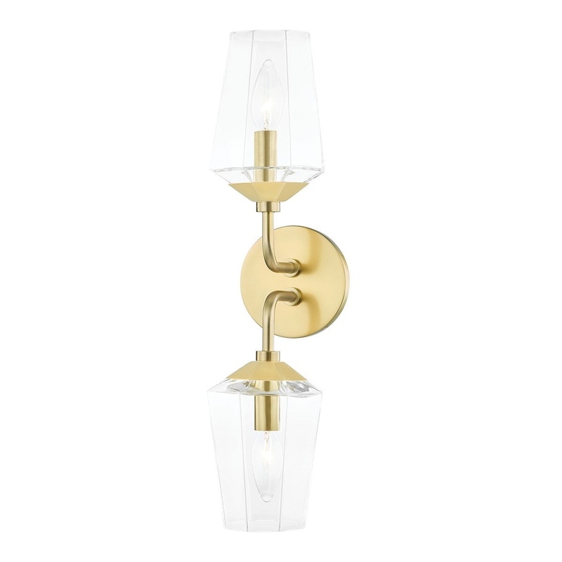Mitzi H420302-AGB Kayla Two Light Bath Bracket, Aged Brass