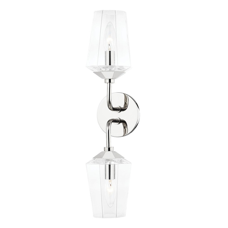 Mitzi H420302-PN Kayla Two Light Bath Bracket, Polished Nickel
