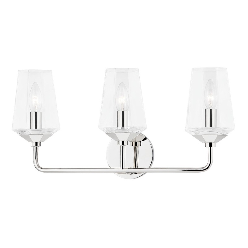 Mitzi H420303-PN Kayla Three Light Bath Bracket, Polished Nickel