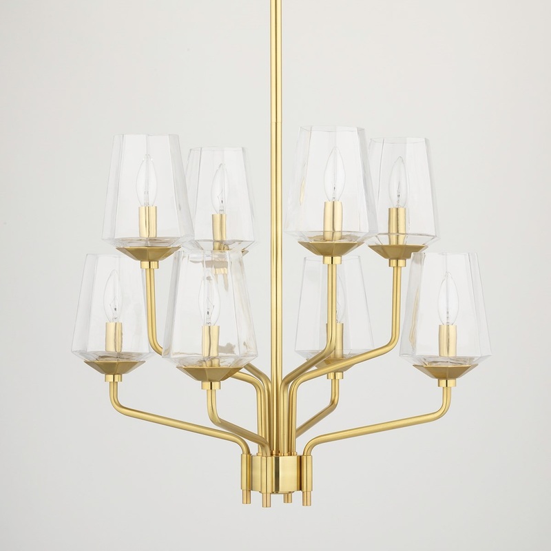 Mitzi H420808-AGB Kayla Eight Light Chandelier, Aged Brass
