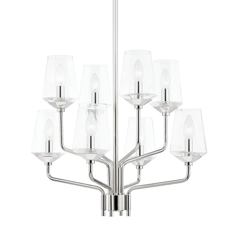 Mitzi H420808-PN Kayla Eight Light Chandelier, Polished Nickel