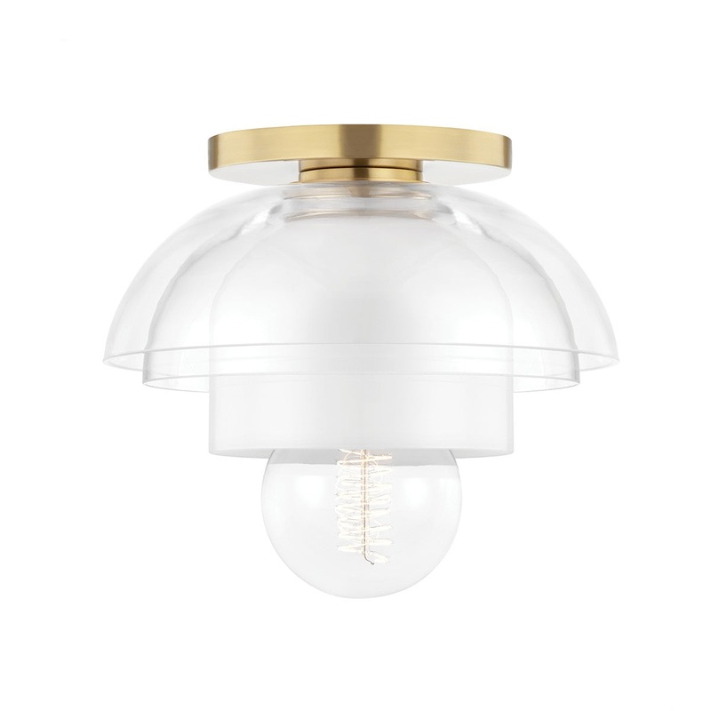 Mitzi H429601-AGB Ruby One Light Flush Mount, Aged Brass