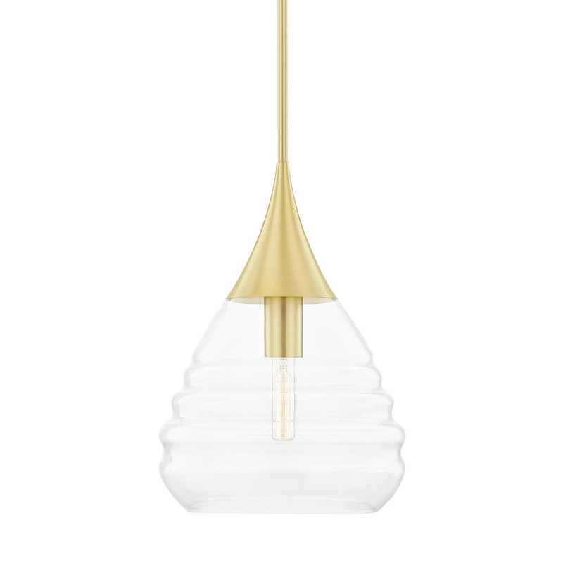 Mitzi H431701L-AGB Marissa One Light Pendant, Aged Brass