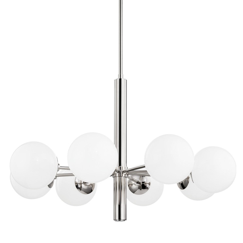 Mitzi H105808-PN Stella Eight Light Chandelier, Polished Nickel