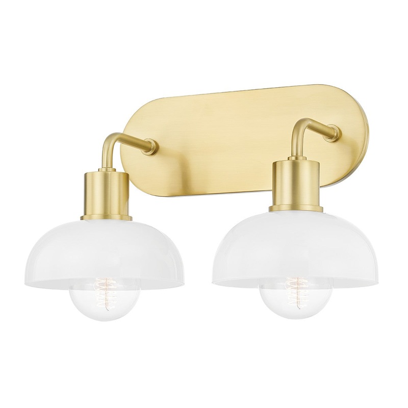 Mitzi H107302-AGB Kyla Two Light Bath Bracket, Aged Brass