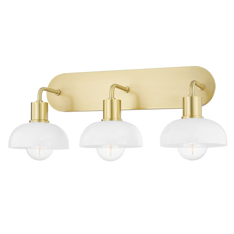 Mitzi H107303-AGB Kyla Three Light Bath Bracket, Aged Brass