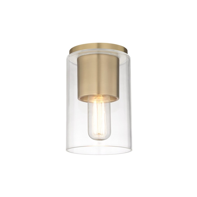Mitzi H135501-AGB Lula One Light Flush Mount, Aged Brass