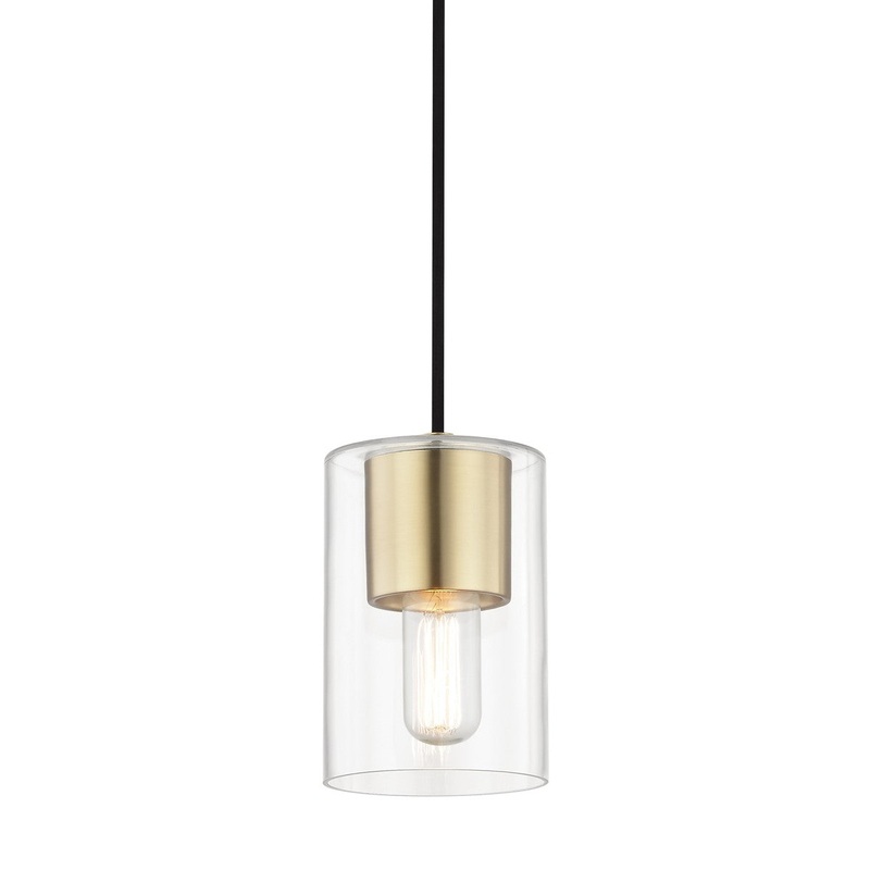 Mitzi H135701-AGB Lula One Light Pendant, Aged Brass