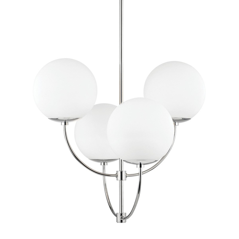 Mitzi H160804-PN Carrie Four Light Chandelier, Polished Nickel