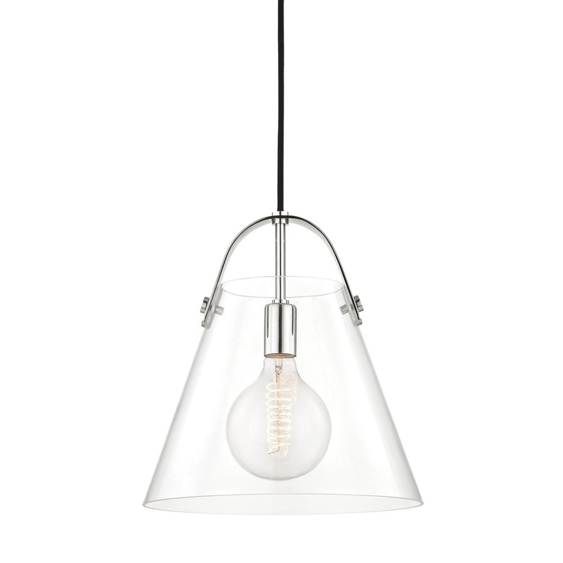 Mitzi H162701L-PN Karin One Light Pendant, Polished Nickel