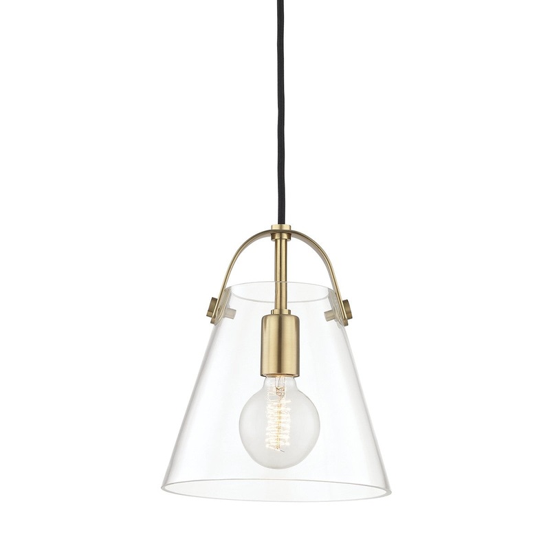Mitzi H162701S-AGB Karin One Light Pendant, Aged Brass