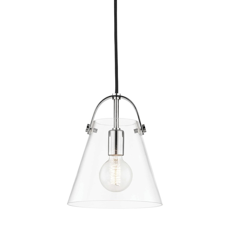 Mitzi H162701S-PN Karin One Light Pendant, Polished Nickel