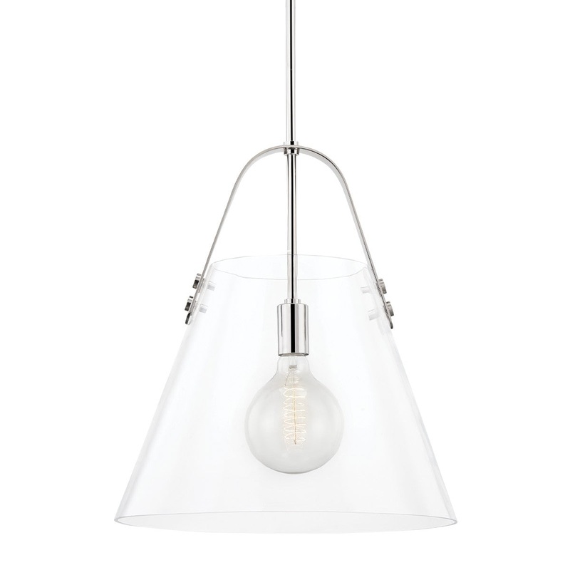 Mitzi H162701XL-PN Karin One Light Pendant, Polished Nickel