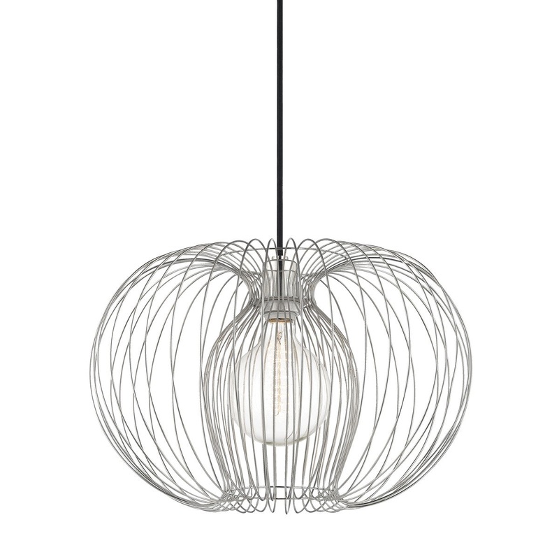 Mitzi H181701L-PN Jasmine One Light Pendant, Polished Nickel