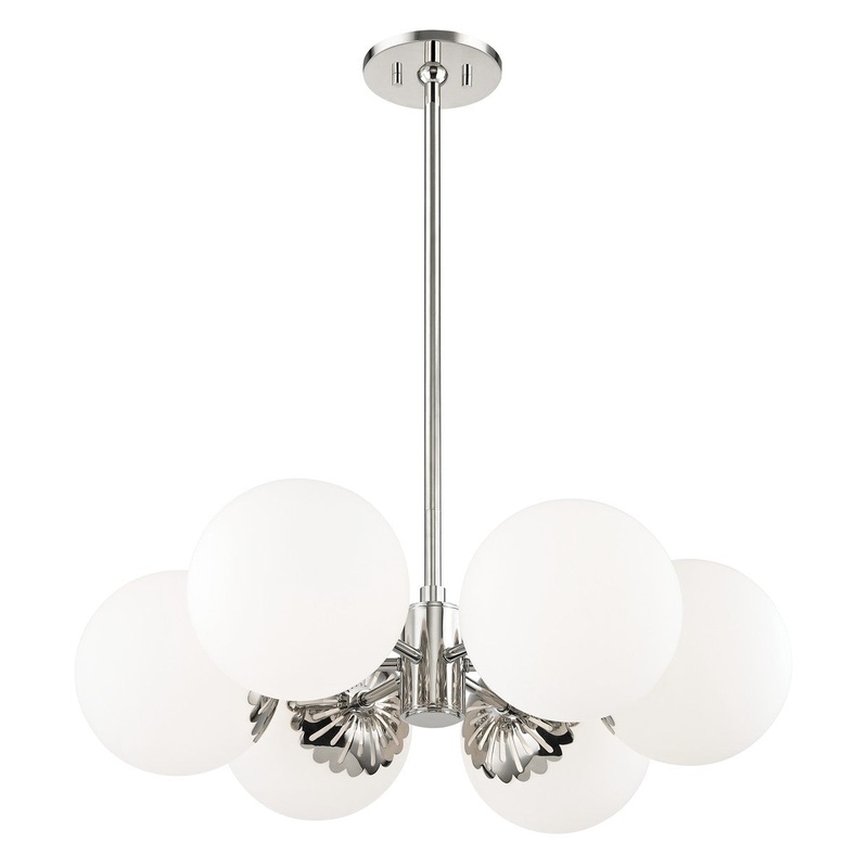 Mitzi H193806-PN Paige Six Light Chandelier, Polished Nickel