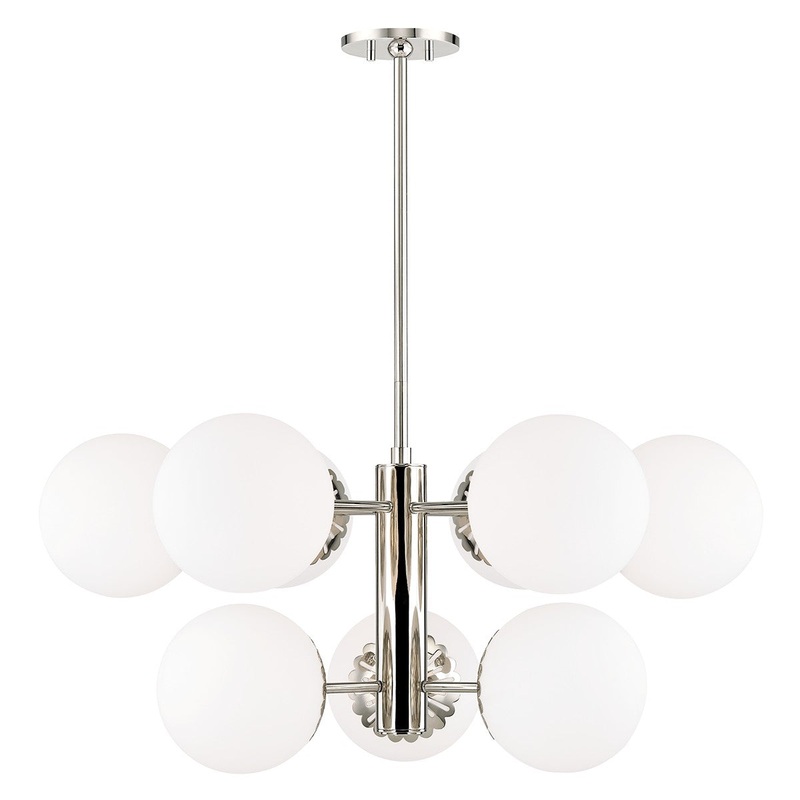 Mitzi H193809-PN Paige Nine Light Chandelier, Polished Nickel