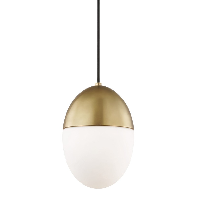 Mitzi H206701S-AGB Orion One Light Pendant, Aged Brass