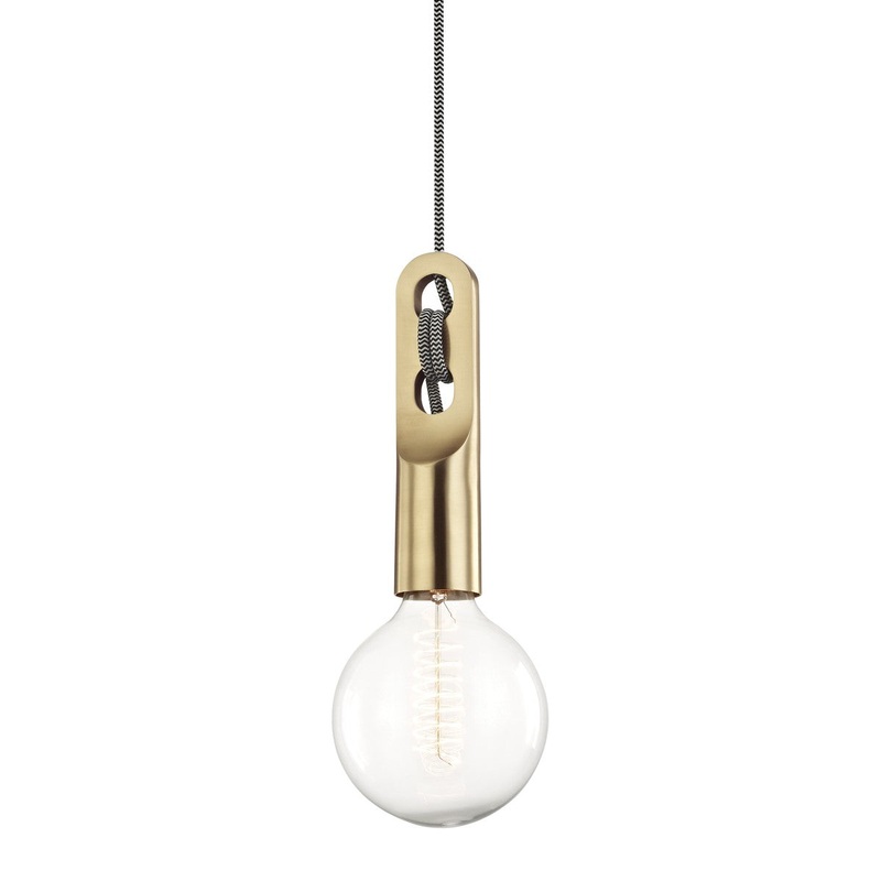 Mitzi H257701-AGB Angela One Light Pendant, Aged Brass