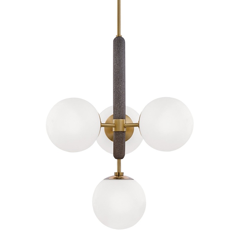 Mitzi H289804-AGB Brielle Four Light Pendant, Aged Brass