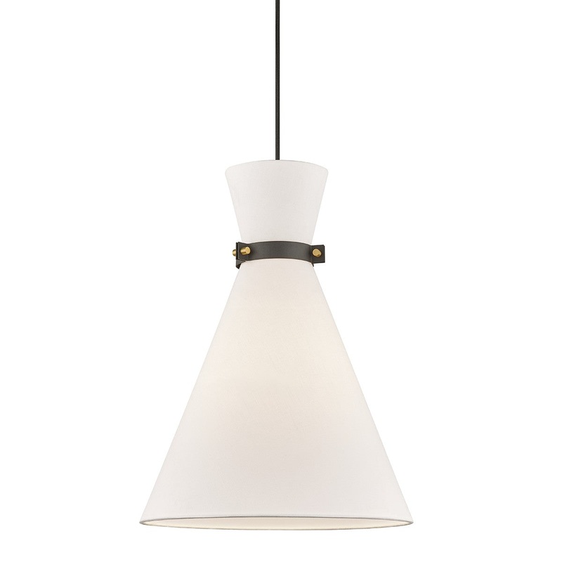 Mitzi H294701L-AGB/BK Julia One Light Pendant, Aged Brass/Black