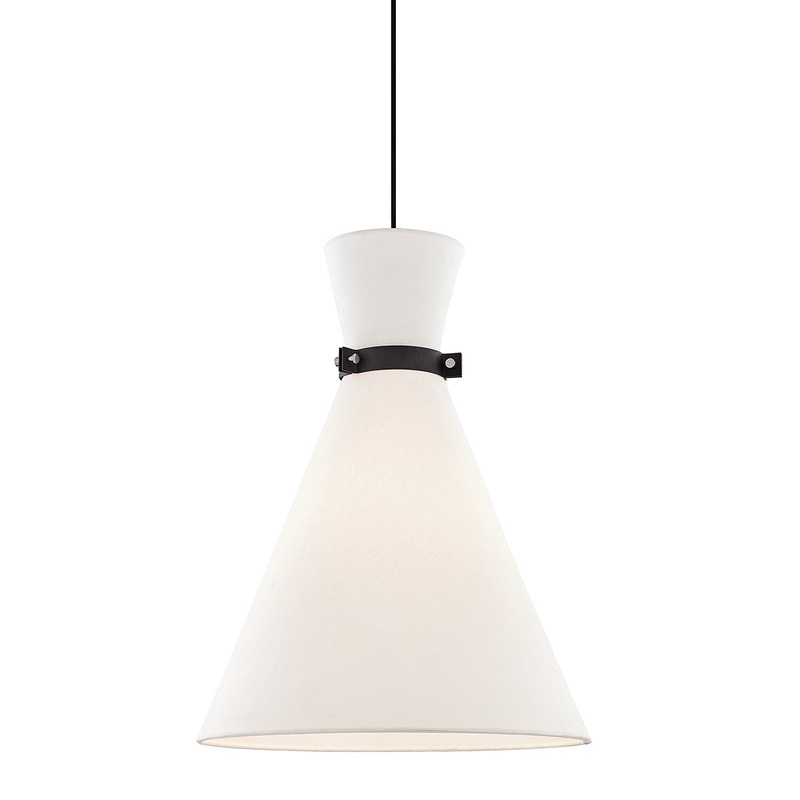 Mitzi H294701L-PN/BK Julia One Light Pendant, Polished Nickel/Black