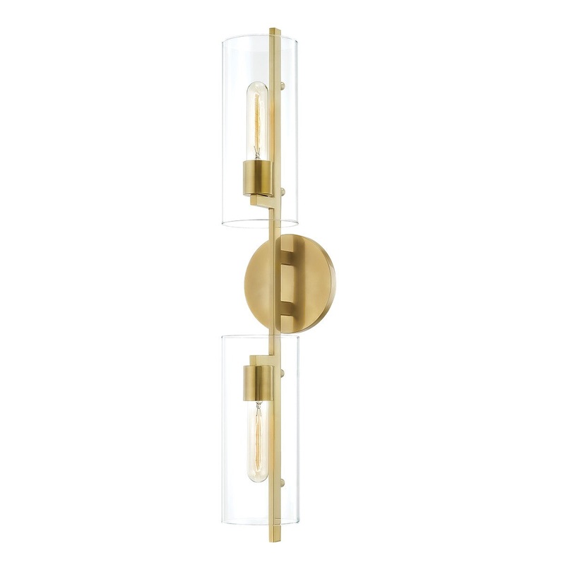 Mitzi H326102-AGB Ariel Two Light Wall Sconce, Aged Brass