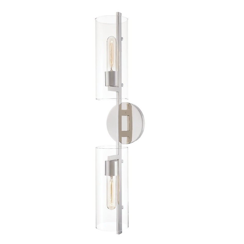 Mitzi H326102-PN Ariel Two Light Wall Sconce, Polished Nickel