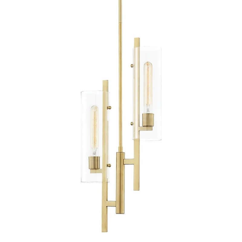 Mitzi H326702-AGB Ariel Two Light Pendant, Aged Brass