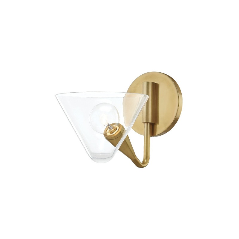 Mitzi H327101-AGB Isabella One Light Wall Sconce, Aged Brass