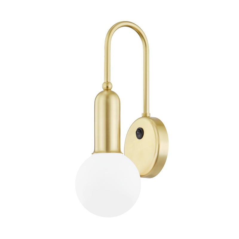 Mitzi H444101-AGB Gabby One Light Wall Sconce, Aged Brass