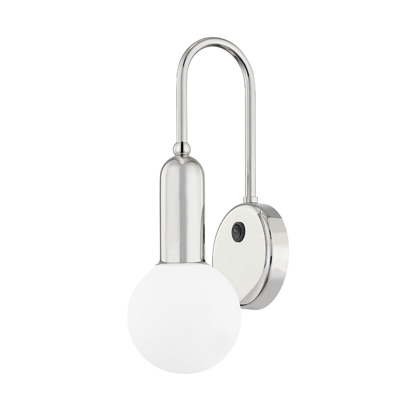 Mitzi H444101-PN Gabby One Light Wall Sconce, Polished Nickel