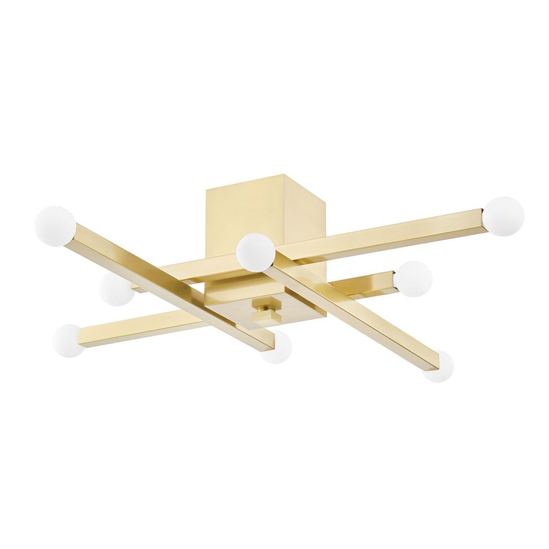 Mitzi H463508-AGB Dona Eight Light Flush Mount, Aged Brass