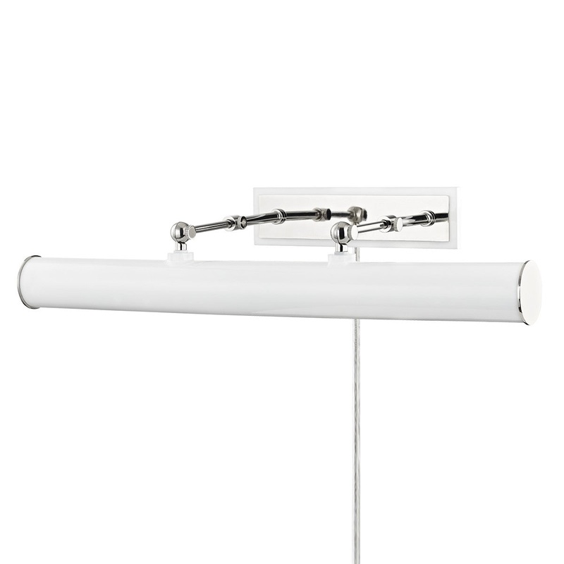 Mitzi HL263203-PN/WH Holly Three Light Picture Light With Plug, Polished Nickel/White