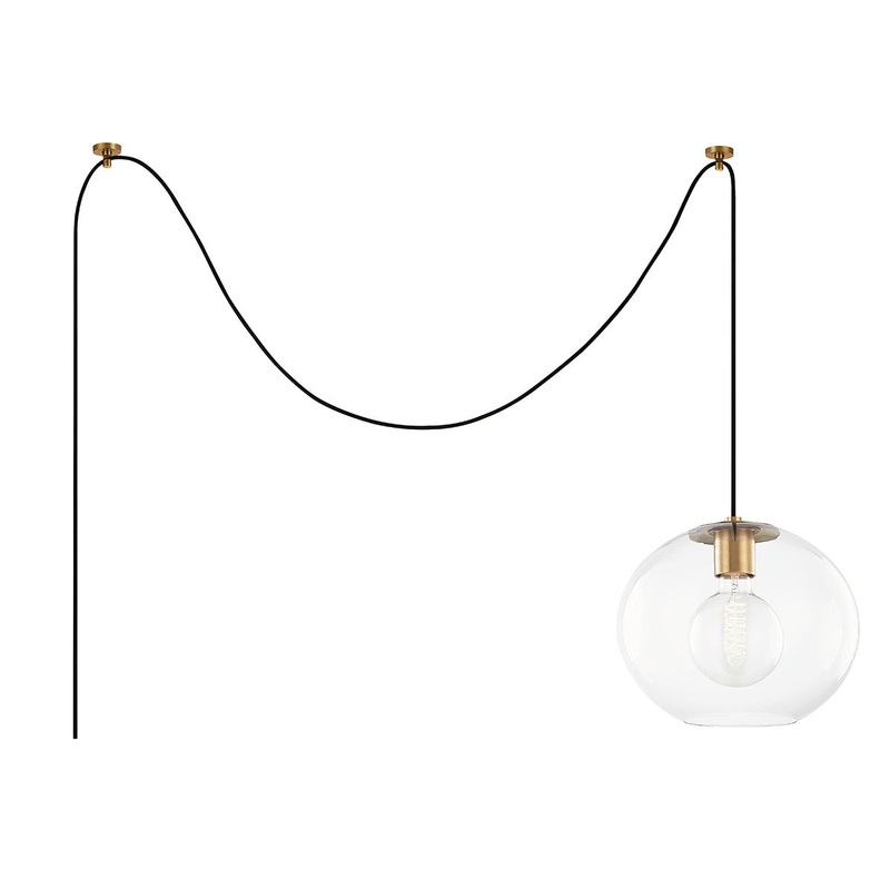 Mitzi HL270701L-AGB Margot One Light Pendant, Aged Brass