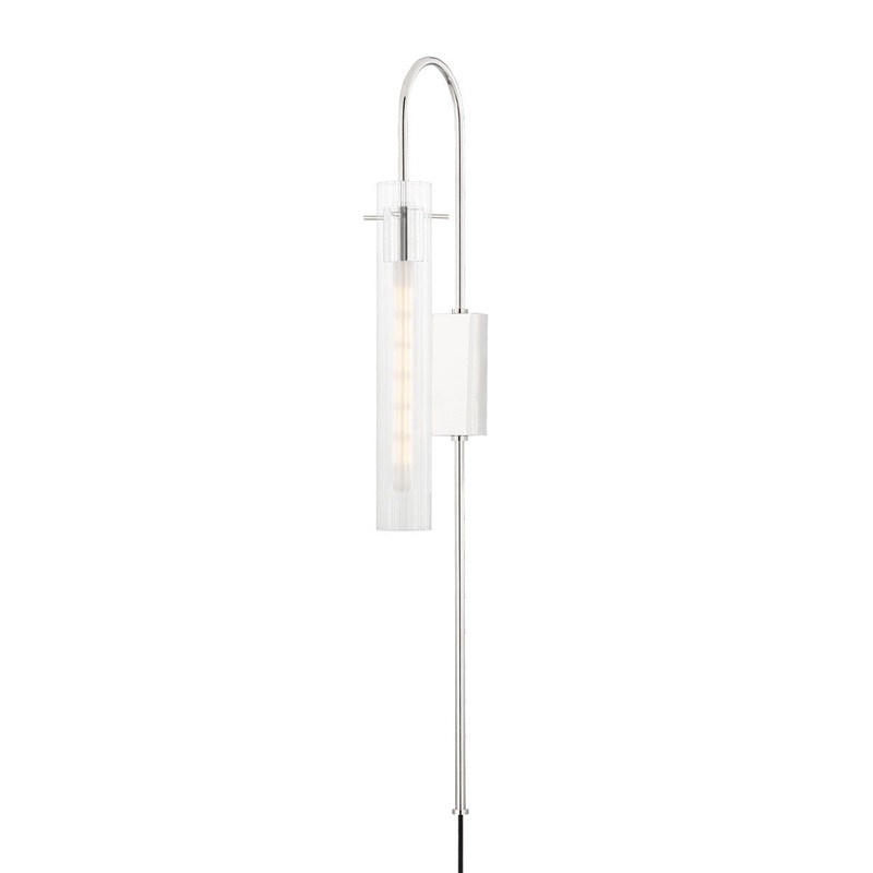 Mitzi HL527201-PN Nettie One Light Wall Sconce With Plug, Polished Nickel