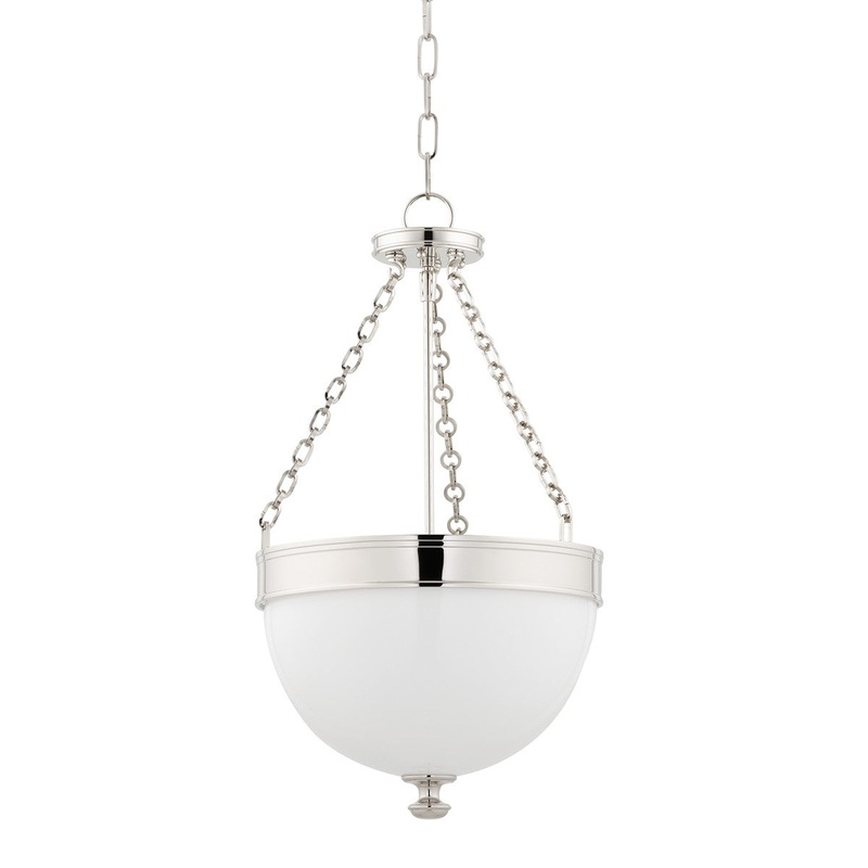 Hudson Valley 324-PN Barrington Three Light Pendant, Polished Nickel