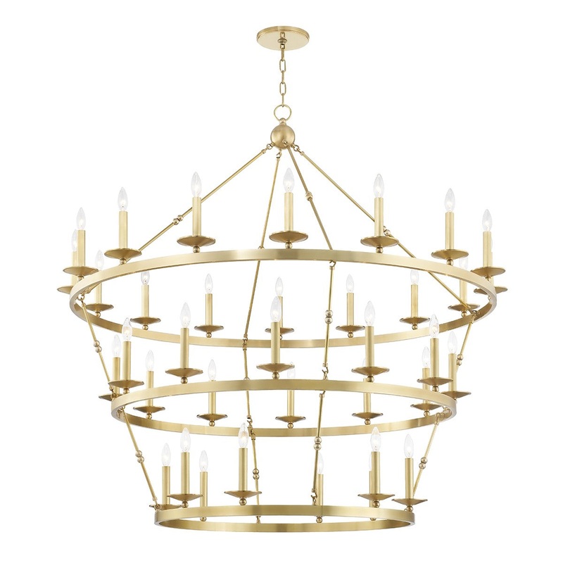 Hudson Valley 3258-AGB Allendale 36 Light Chandelier, Aged Brass