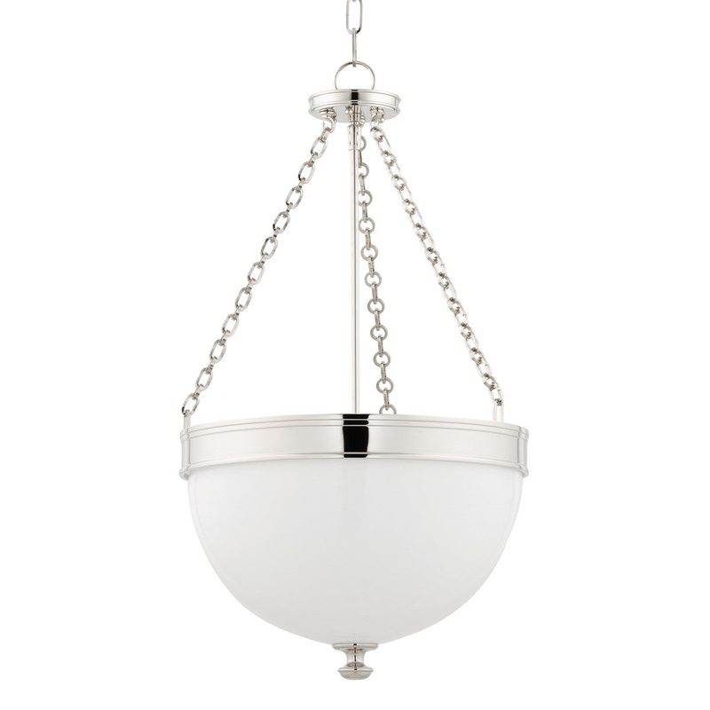 Hudson Valley 327-PN Barrington Three Light Pendant, Polished Nickel (Discontinued)