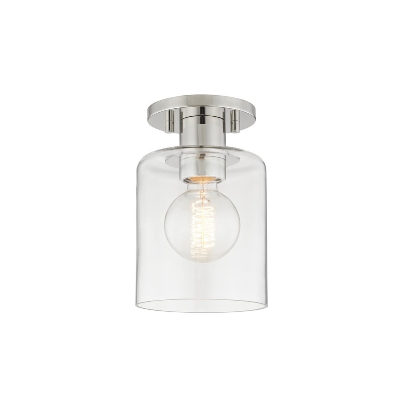 Mitzi H108601-PN Neko One Light Semi Flush Mount, Polished Nickel