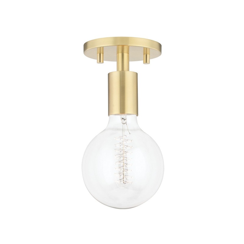 Mitzi H109601-AGB Ava One Light Semi Flush Mount, Aged Brass